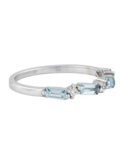 Pre-owned Kalan By Suzanne Kalan Topaz & Diamond Band Ring In Multi