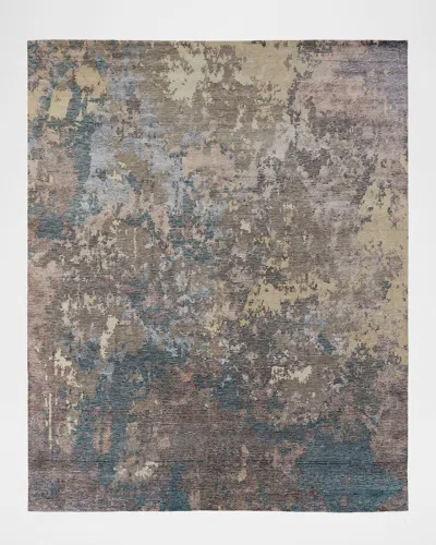 Kalaty Rug Corporation Bellfall Hand-knotted Rug, 12' X 15' In Earth Tones/blue