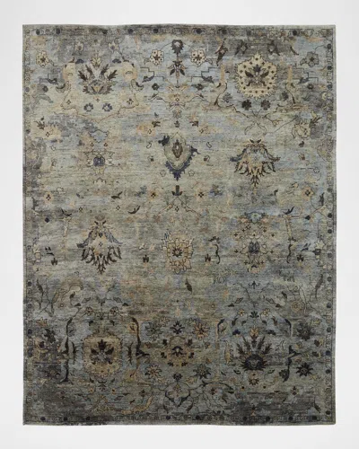 Kalaty Rug Corporation Cyan Sky Hand-knotted Rug, 12' X 15' In Blue
