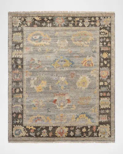 Kalaty Rug Corporation Eleanor Gray Hand-knotted Rug, 12' X 15' In Grey Flannel/bark