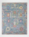 Kalaty Rug Corporation Fanning Hand-knotted Rug, 12' X 15' In Chambray/multi
