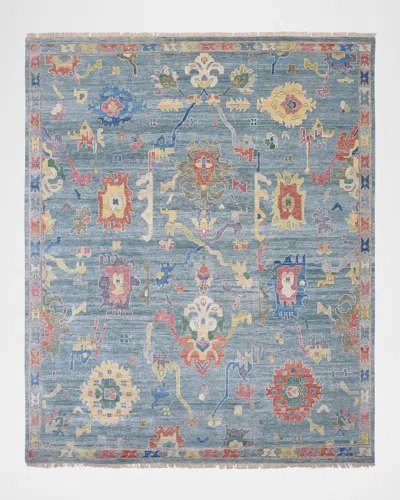 Kalaty Rug Corporation Fanning Hand-knotted Rug, 12' X 15' In Blue