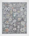 Kalaty Rug Corporation Iris Hand-knotted Rug, 12' X 15' In Zinc/multi