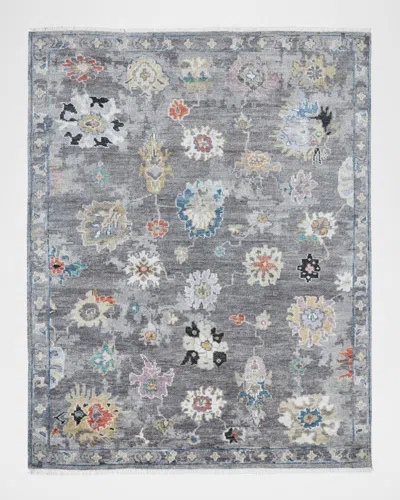 Kalaty Rug Corporation Iris Hand-knotted Rug, 12' X 15' In Zinc/multi