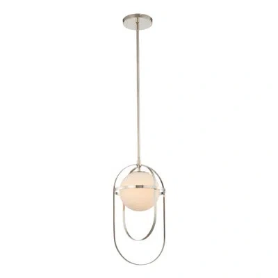 Kalco 1 - Light Single Globe Pendant In Polished Nickel