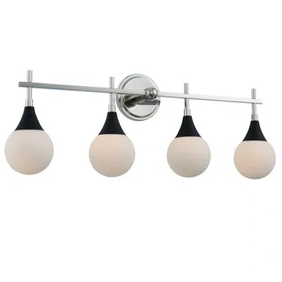 Kalco 4 Lt Matte Black W/ Polished Nickel Vanity Light