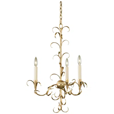 Kalco Ainsley 20" Wide Oxidized Gold 3-light Leaf Accent Chandelier