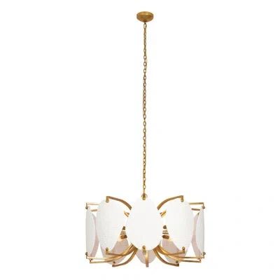 Kalco Aliform 28-in 10 Light Socket Oxidized Gold Leaf Chandelier