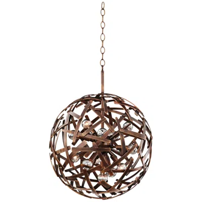 Kalco Ambassador 20" Wide Copper Recycled Steel Sphere Pendant