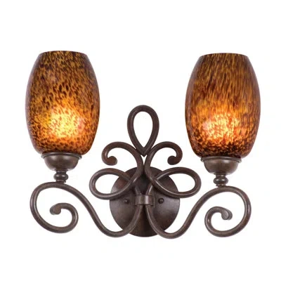 Kalco Amelie 2-light Vanity Light In Antique Copper