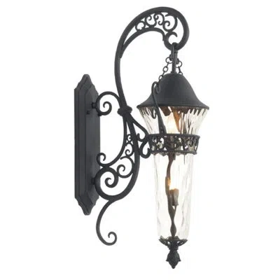 Kalco Anastasia 2-light Outdoor Wall Lantern In Textured Matte Black