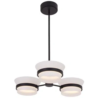 Kalco Anel 3 Lt Matte Black Chandelier