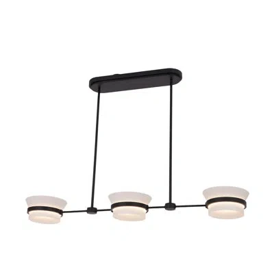Kalco Anel 3 Lt Matte Black Linear Pendant