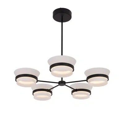 Kalco Anel 5 Lt Matte Black Chandelier