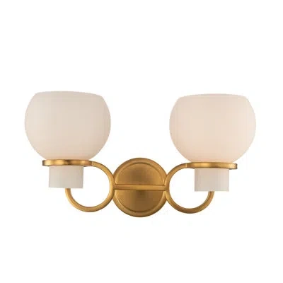 Kalco Ascher 2 Lt Winter Brass Wall Sconce  In Laiton D'hiver;winter Brass