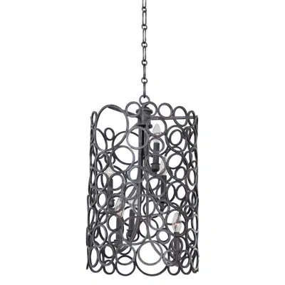 Kalco Ashbourne 6 Lt Chandelier  In Vintage Iron