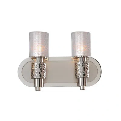 Kalco Ashington 2 Lt Polished Satin Nickel Bath Wall Sconce
