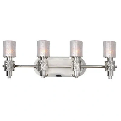 Kalco Ashington 4 Lt Polished Satin Nickel Vanity Light  In Polished Nickel