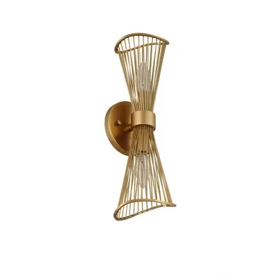 Kalco Aurora 2 Lt Nordic Brass Wall Sconce