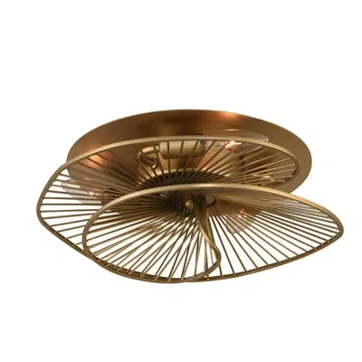 Kalco Aurora 3 Lt Nordic Brass Flush Mount