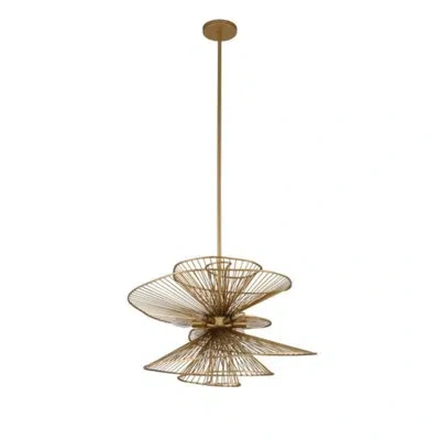 Kalco Aurora 6 Lt Nordic Brass Pendant  In Solid Brass
