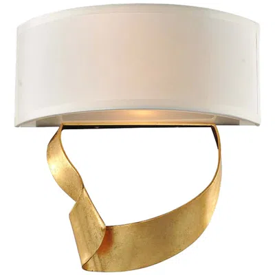 Kalco Avalon 12" High Roman Gold 2-light Left Wall Sconce
