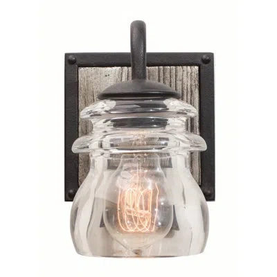 Kalco Bainbridge 1 Lt Black Iron Bath Wall Sconce