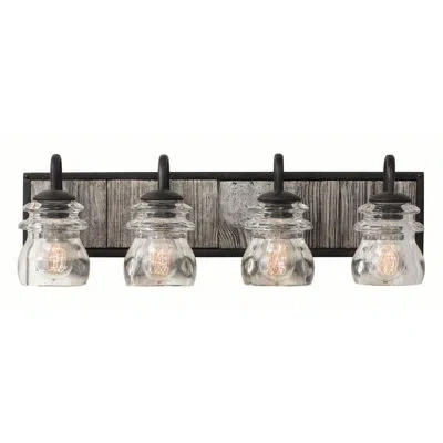 Kalco Bainbridge 4 Lt Black Iron Vanity Light