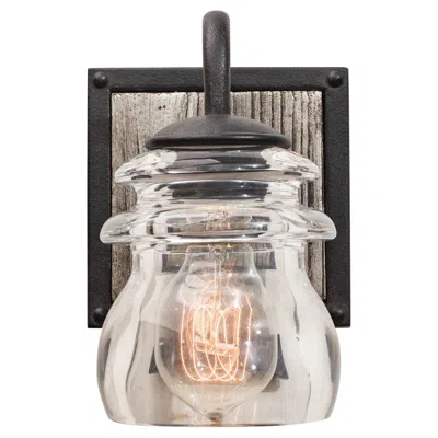Kalco Bainbridge 8" High Black Iron Wall Sconce