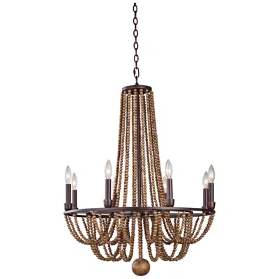 Kalco Beechwood 26" Wide Royal Mahogany 8-light Chandelier