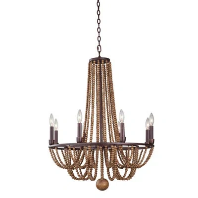 Kalco Beechwood 8 Lt Royal Mahogany Chandelier