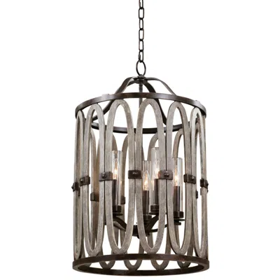 Kalco Belmont 30" High Florence Gold Outdoor Hanging Light