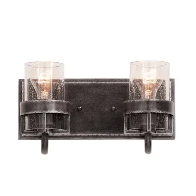Kalco Bexley 2 Lt Vintage Iron Bath Wall Sconce  In Vintage Iron;fer Rétro