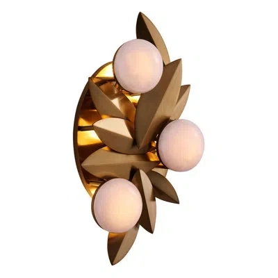 Kalco Blush 3 Lt Winter Brass Wall Sconce