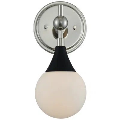 Kalco Bogart 12"h Matte Black And Polished Nickel Sconce