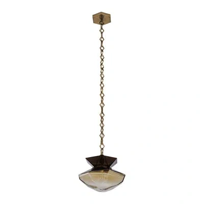 Kalco Bolsa 12-in 1 Light (40-watt) Winter Brass Pendant In Brown