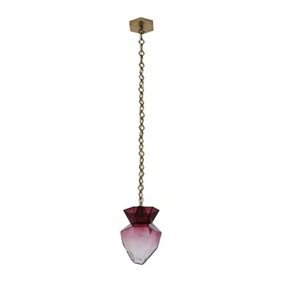 Kalco Bolsa 8-in 1 Light (40-watt) Winter Brass Pendant In Red