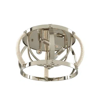 Kalco Bradbury 3 Lt Polished Nickel Flush Mount