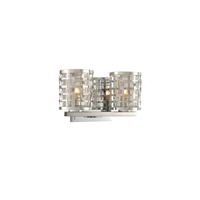 Kalco Bridgeport 2 Lt Polished Stainless Steel Bath Wall Sconce