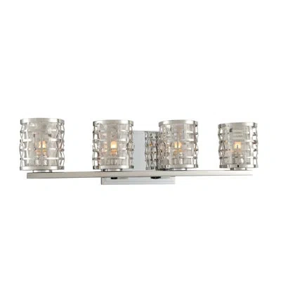 Kalco Bridgeport 4 Lt Polished Stainless Steel Vanity Light
