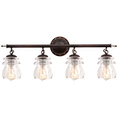 Kalco Brierfield 28" Wide Antique Copper 4-light Bath Light