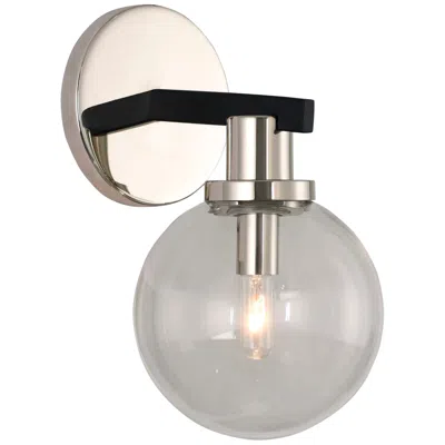 Kalco Cameo 10" High Matte Black And Nickel Wall Sconce