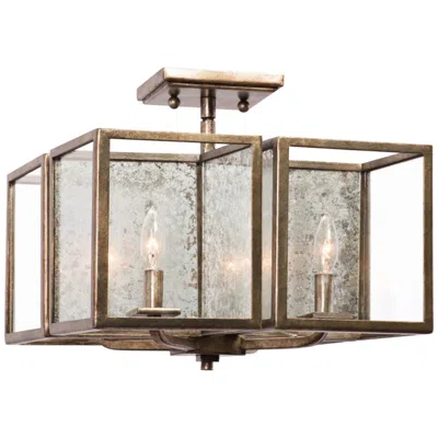 Kalco Camilla 16" Wide Rustic Silver Leaf 4-light Ceiling Light