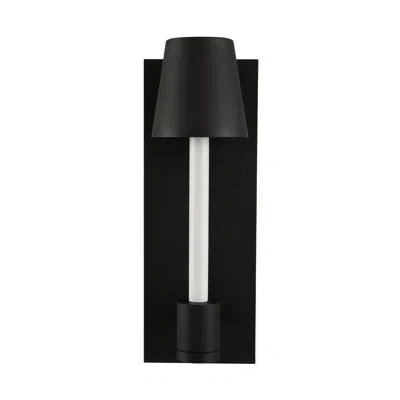 Kalco Candelero Outdoor 1 Lt Matte Black W/ White Wall Sconce