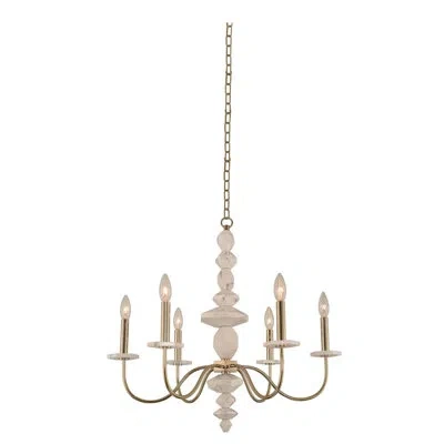 Kalco Carrara 6 Lt Champagne Gold Chandelier