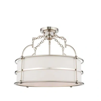 Kalco Carson 1 Lt Polished Nickel Semi-flush Mount