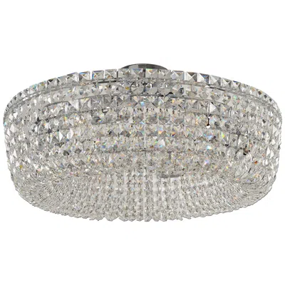 Kalco Cessano 24" Wide 6-light Polished Chrome And Glass Ceiling Light