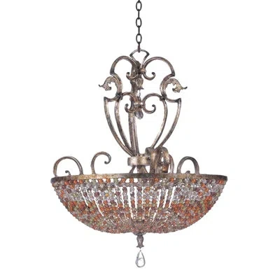 Kalco Chesapeake 7 - Light Unique / Statement Bowl Pendant In Tuscan Gold