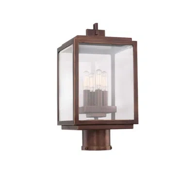 Kalco Chester Outdoor 4 Lt Copper Patina Outdoor Post Mount  In Cuivre Patiné;copper Patina