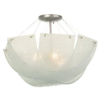 Kalco Cirrus 3 Lt Semi-flush Mount  In Satin Nickel